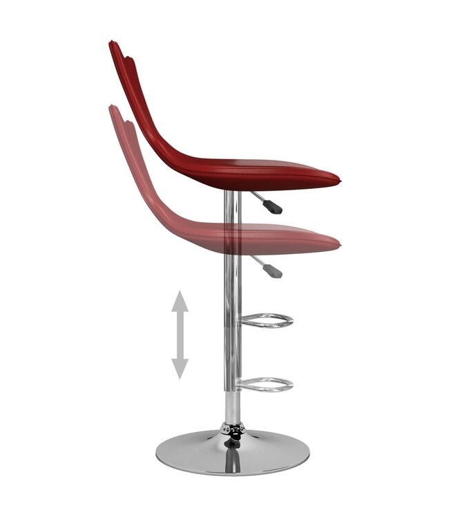 Barkrukken 2 st kunstleer wijnrood