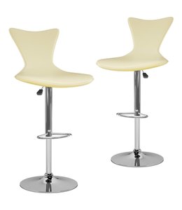 Barkrukken 2 st kunstleer crème