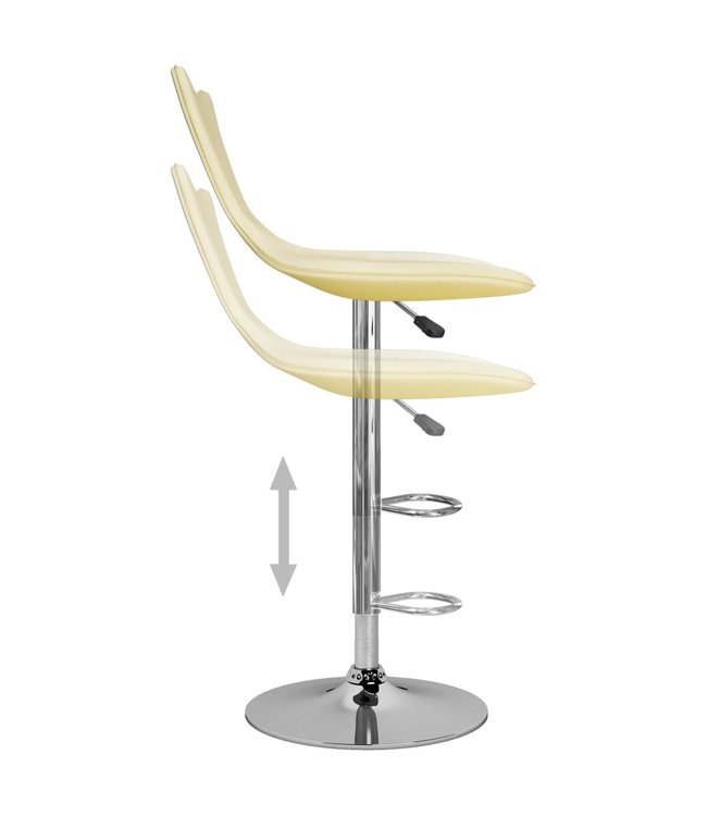 Barkrukken 2 st kunstleer crème