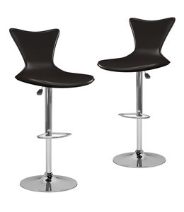 Barkrukken 2 st kunstleer bruin