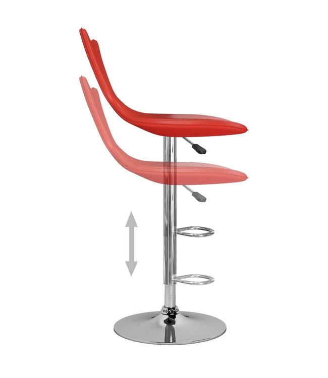 Barkrukken 2 st kunstleer rood