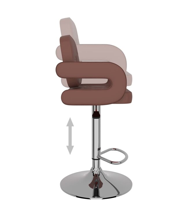 Barkrukken 2 st kunstleer bruin