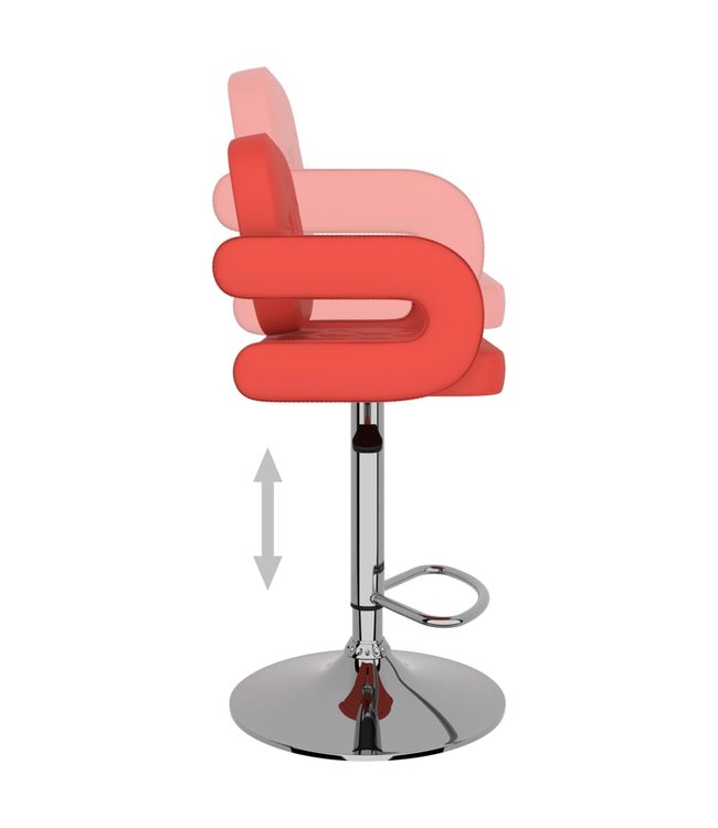 Barkrukken 2 st kunstleer rood