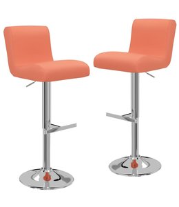 Barkrukken 2 st kunstleer oranje