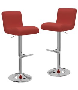 Barkrukken 2 st kunstleer wijnrood