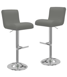 Barkrukken 2 st kunstleer grijs