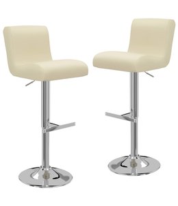 Barkrukken 2 st kunstleer crème