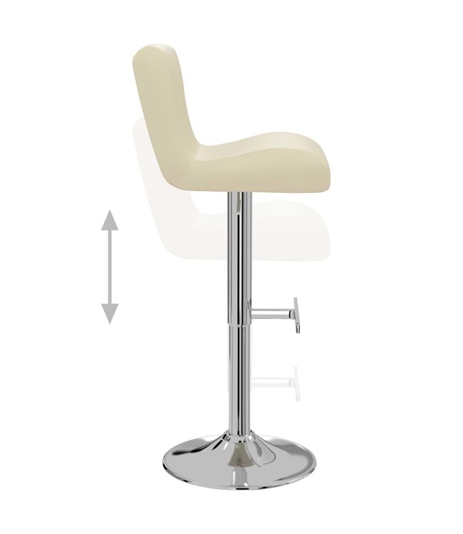 Barkrukken 2 st kunstleer crème