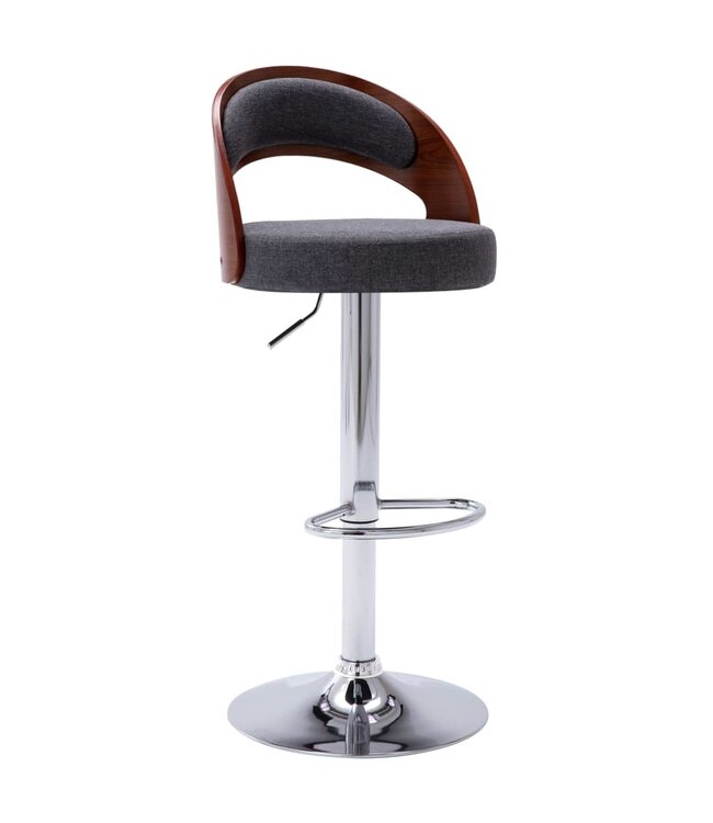 Barkrukken 2 st gebogen hout en stof donkergrijs