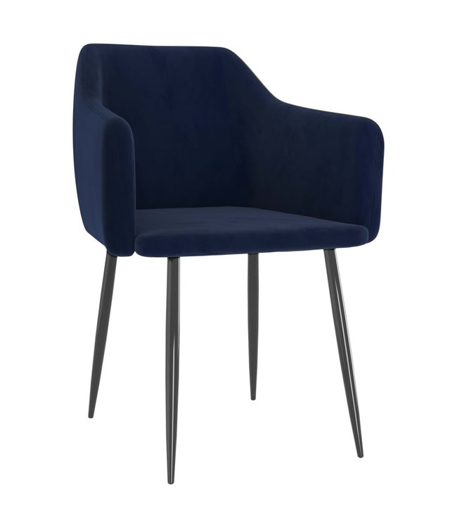 Eetkamerstoelen 2 st fluweel blauw