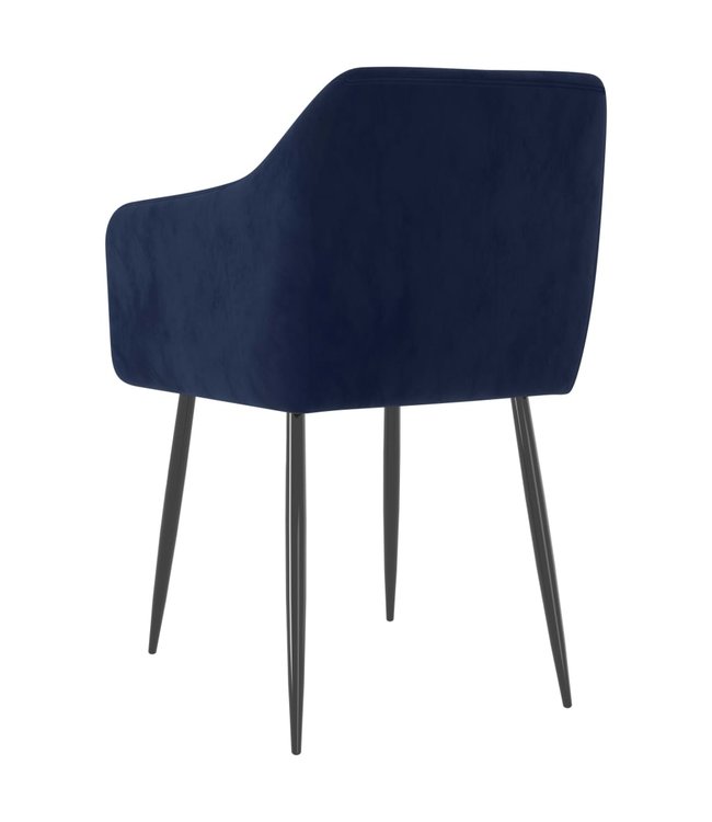 Eetkamerstoelen 2 st fluweel blauw