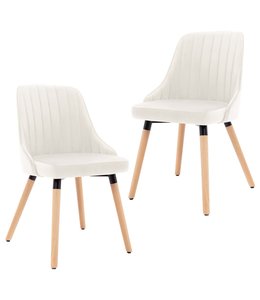 Eetkamerstoelen 2 st fluweel crème