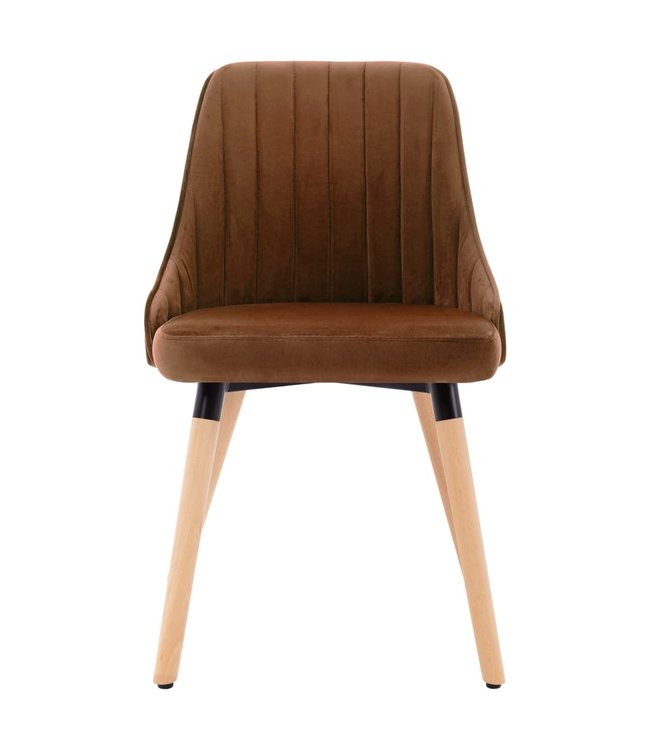 Eetkamerstoelen 2 st fluweel bruin