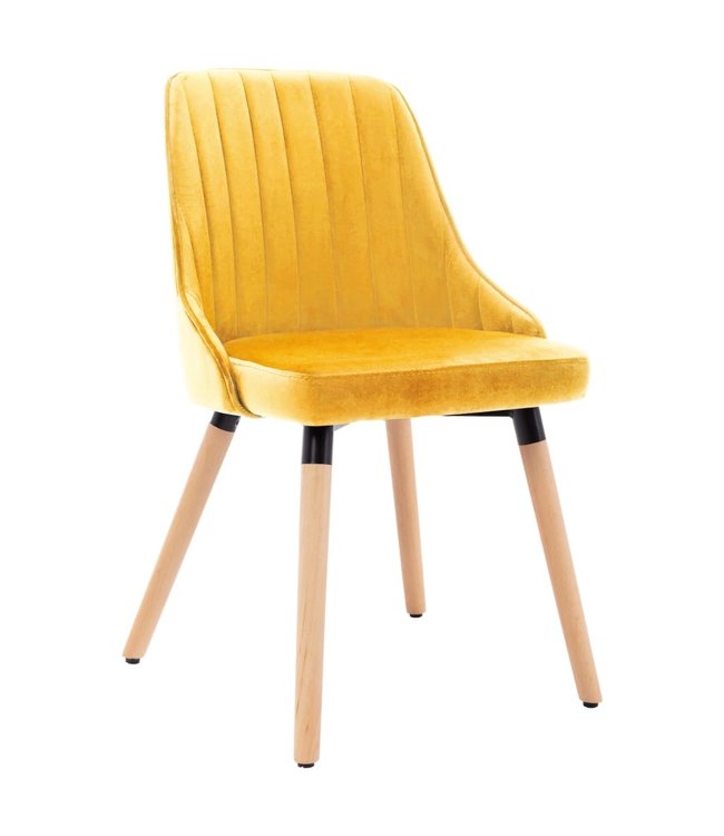 Eetkamerstoelen 2 st fluweel geel