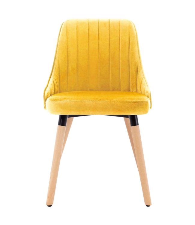 Eetkamerstoelen 2 st fluweel geel