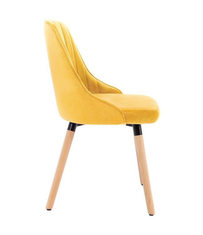 Eetkamerstoelen 2 st fluweel geel