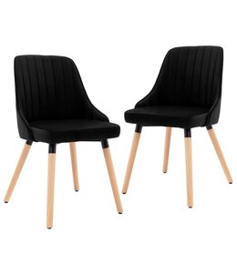 Eetkamerstoelen 2 st fluweel zwart