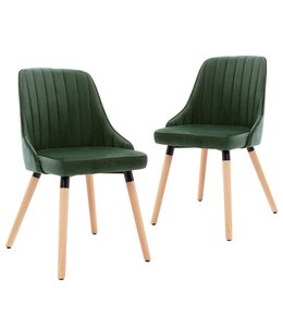 Eetkamerstoelen 2 st fluweel donkergroen