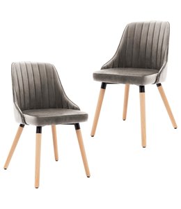 Eetkamerstoelen 2 st fluweel lichtgrijs