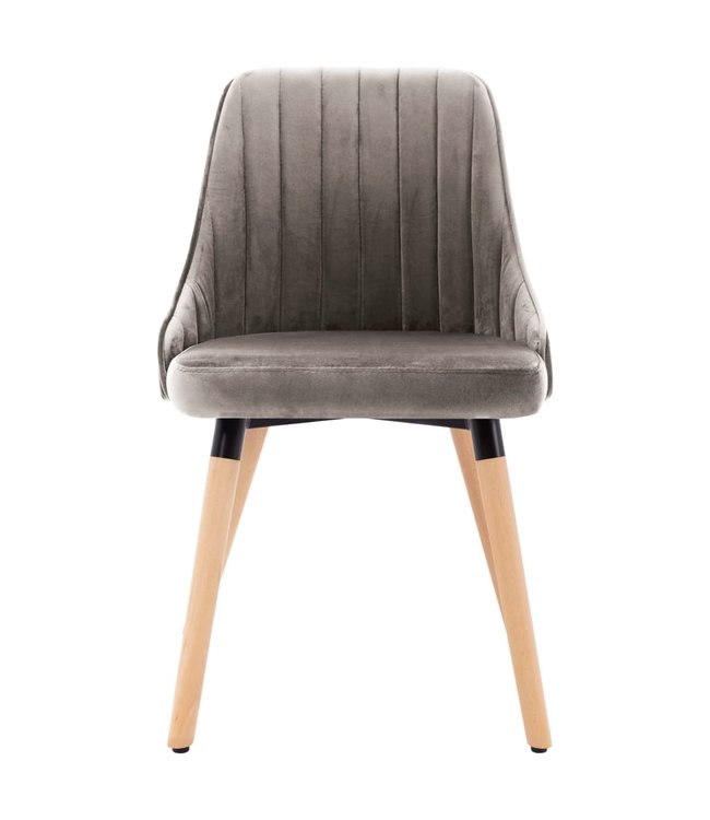 Eetkamerstoelen 2 st fluweel lichtgrijs