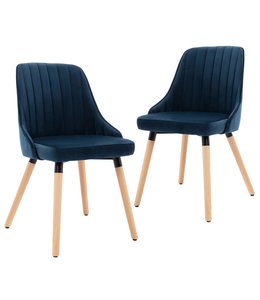 Eetkamerstoelen 2 st fluweel blauw