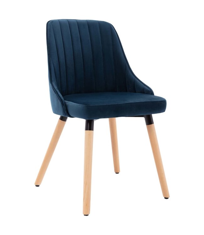 Eetkamerstoelen 2 st fluweel blauw