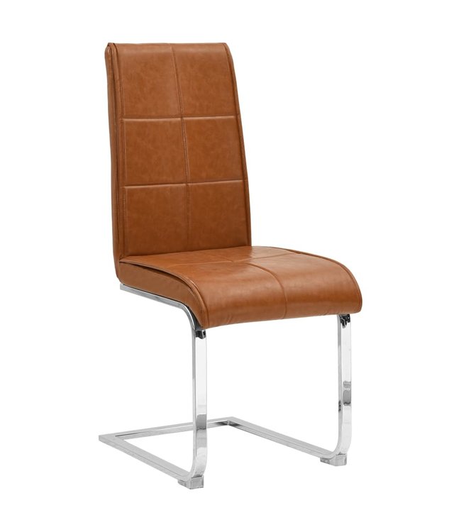 Eetkamerstoelen 2 st kunstleer glanzend bruin