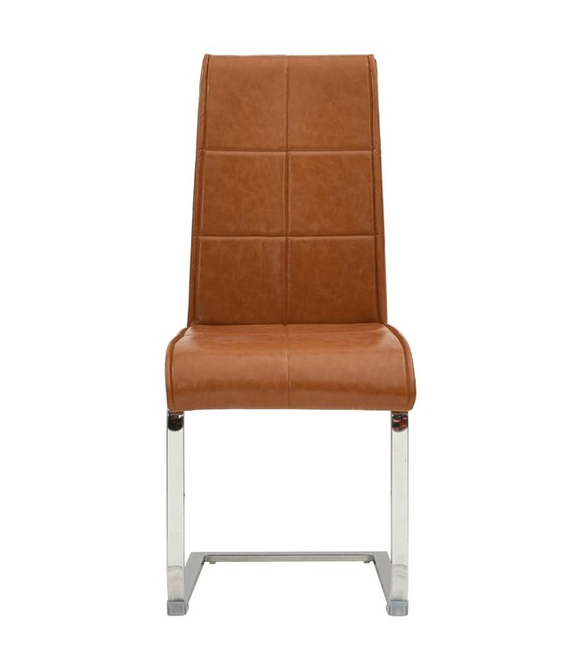 Eetkamerstoelen 2 st kunstleer glanzend bruin