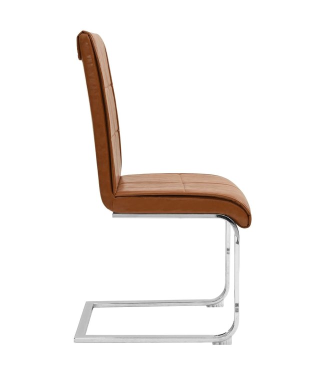 Eetkamerstoelen 2 st kunstleer glanzend bruin