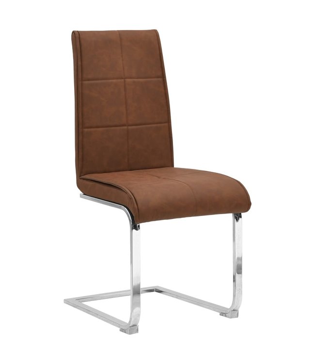 Eetkamerstoelen 2 st kunstleer bruin