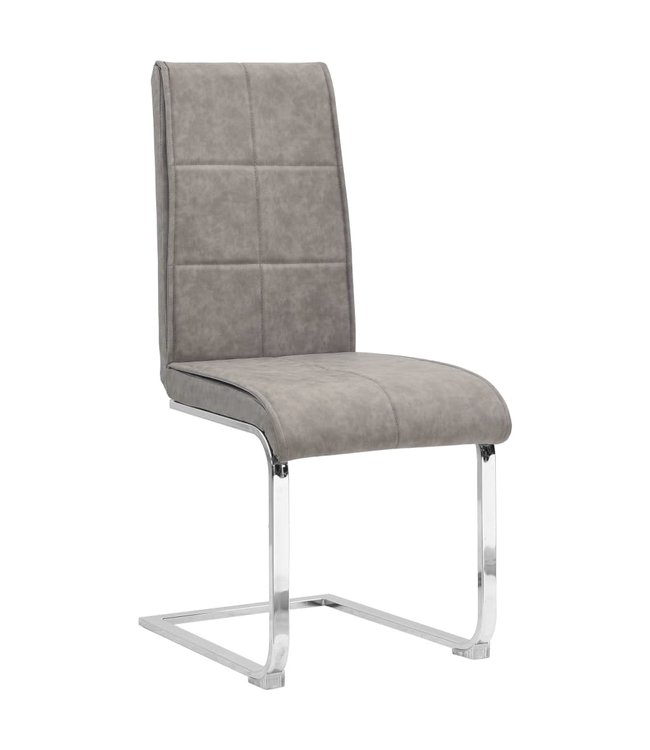 Eetkamerstoelen 2 st kunstleer lichtgrijs