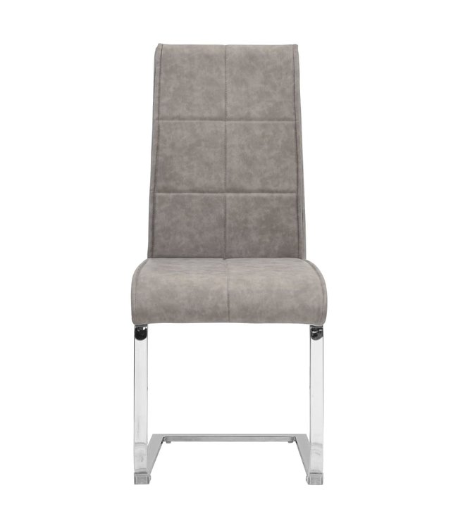 Eetkamerstoelen 2 st kunstleer lichtgrijs
