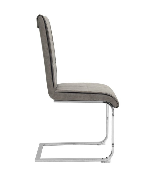 Eetkamerstoelen 2 st kunstleer lichtgrijs