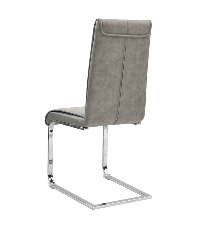 Eetkamerstoelen 2 st kunstleer lichtgrijs