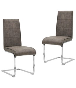 Eetkamerstoelen 2 st kunstleer donkerbruin