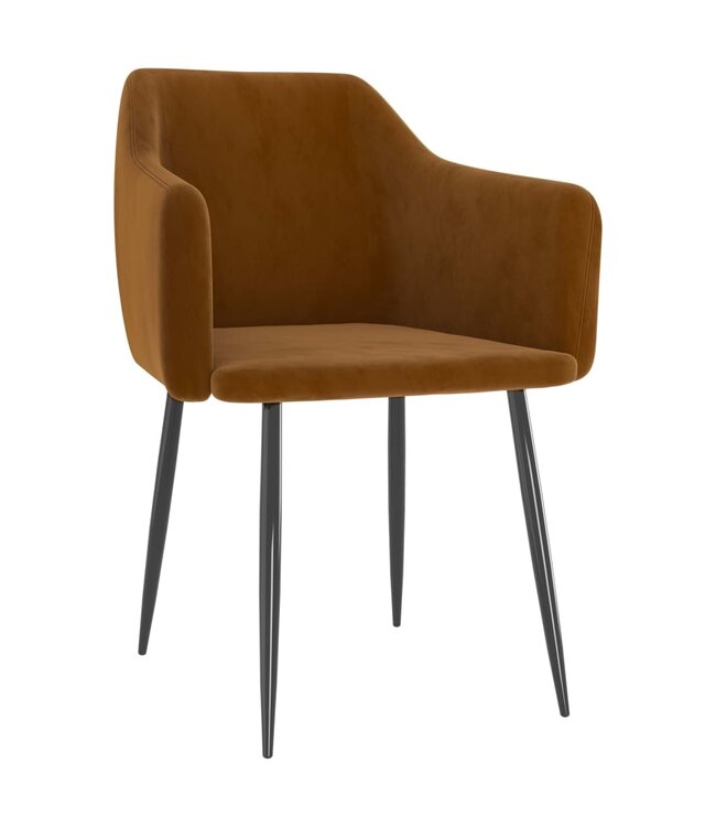 Eetkamerstoelen 2 st fluweel bruin