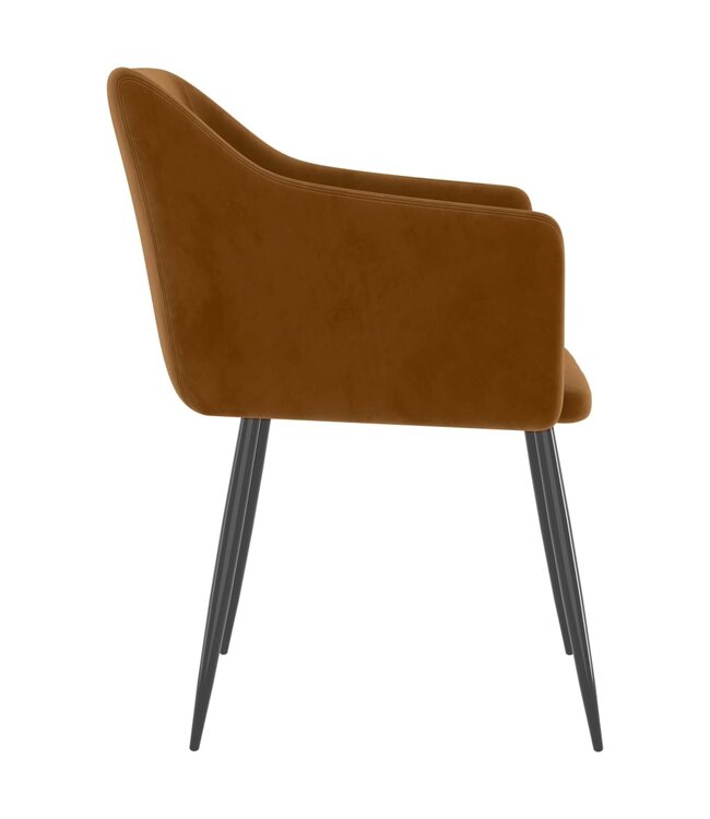 Eetkamerstoelen 2 st fluweel bruin