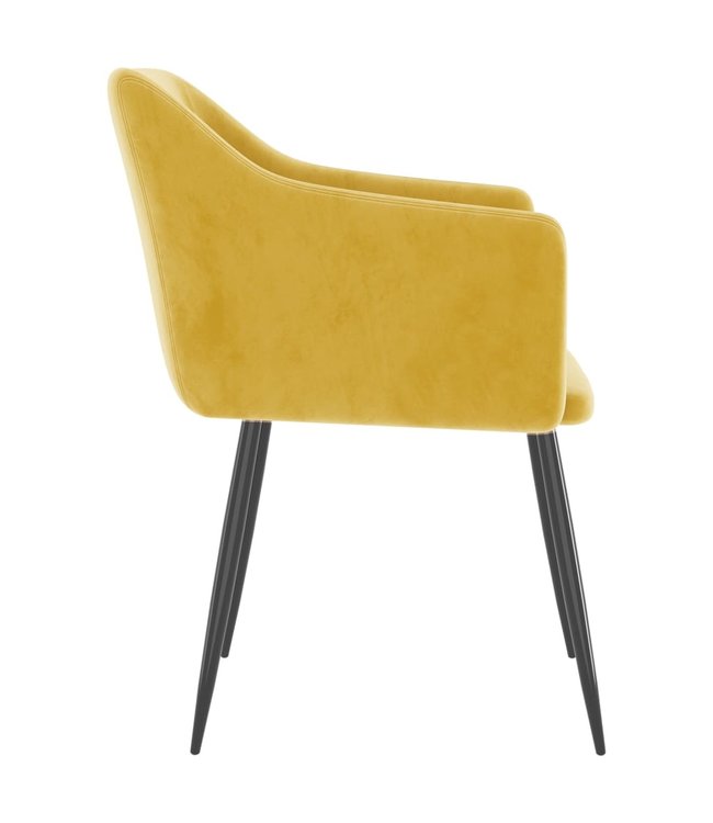 Eetkamerstoelen 2 st fluweel mosterdgeel