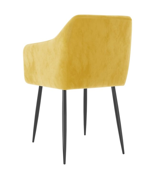 Eetkamerstoelen 2 st fluweel mosterdgeel