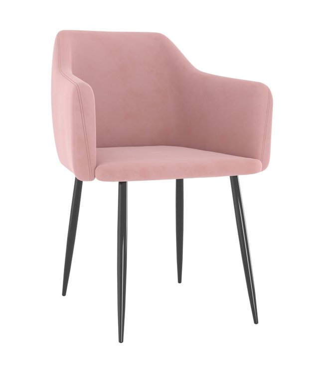 Eetkamerstoelen 2 st fluweel roze