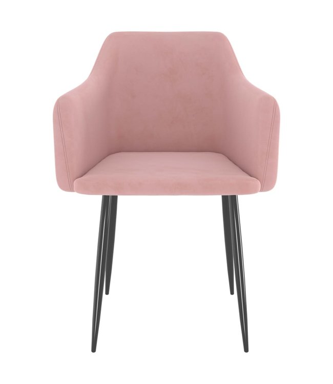 Eetkamerstoelen 2 st fluweel roze