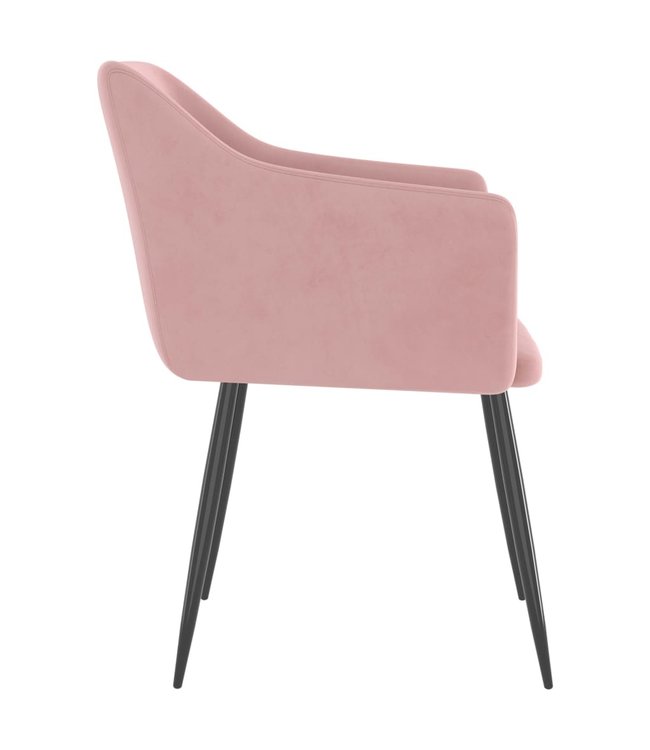 Eetkamerstoelen 2 st fluweel roze