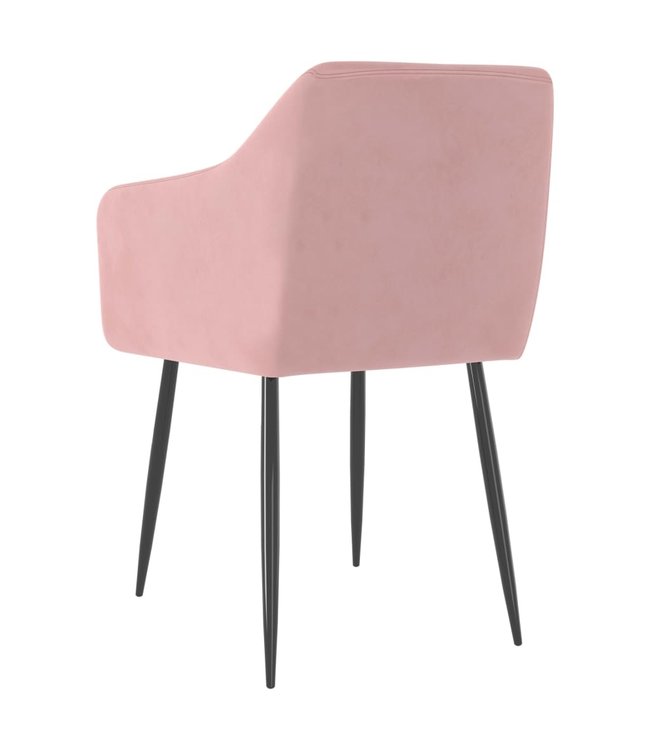 Eetkamerstoelen 2 st fluweel roze