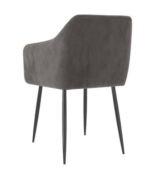 Eetkamerstoelen 2 st fluweel donkergrijs