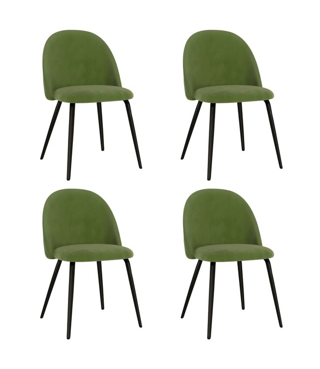 Eetkamerstoelen 4 st stof groen