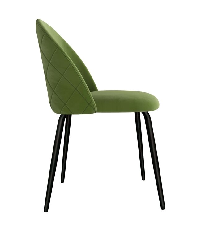 Eetkamerstoelen 4 st stof groen