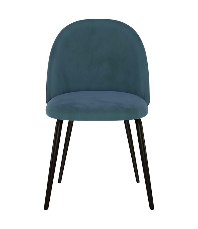 Eetkamerstoelen 4 st stof blauw