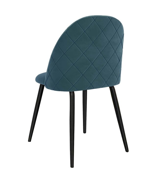 Eetkamerstoelen 4 st stof blauw