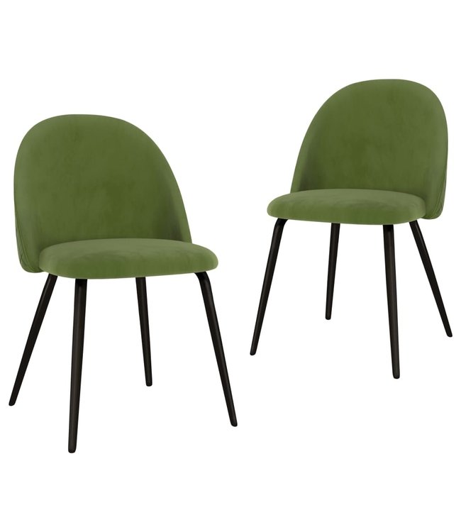 Eetkamerstoelen 2 st stof groen