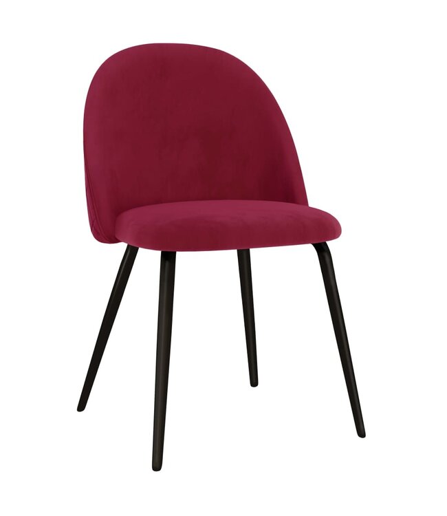 Eetkamerstoelen 2 st stof wijnrood